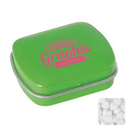 Small Flat Hinged Tin With Sugar Free Mints