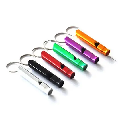 Colorful Aluminum Whistle Keychain