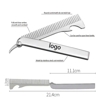 Folding Comb with Bottle Opener