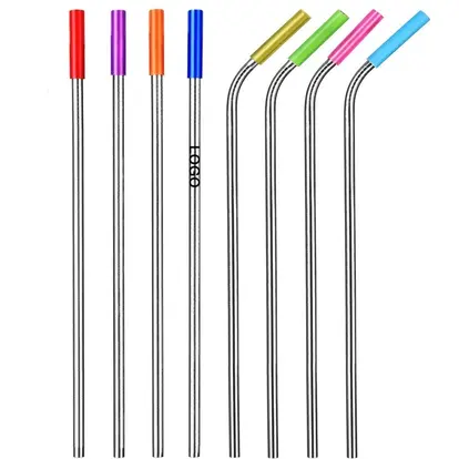 Stainless Steel Metal Straws With Silicone Tip