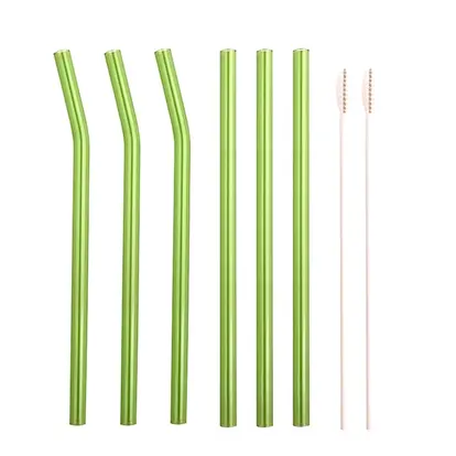 7 9/10" Glass Drinking Straws Kit