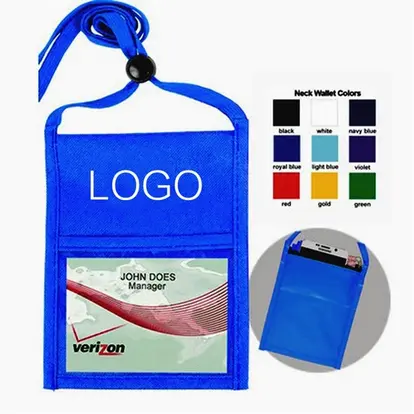 Economy Event Neck wallet w/ Printed 3/8" Lanyard