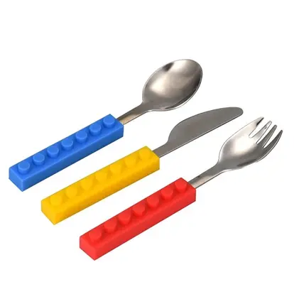 3 Pieces Building Block Lego Design Knife Fork & Spoon