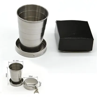 Mini Stainless Steel Telescopic Cup Portable Travel Folding