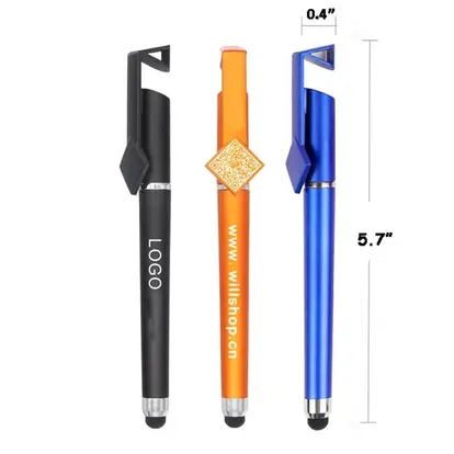 Custom QR Code Stylus Gel Pen With Phone Stand