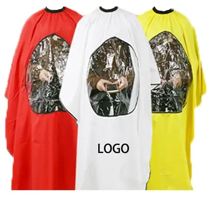 Barber Cape Salon Haircut Apron with Transparent Window