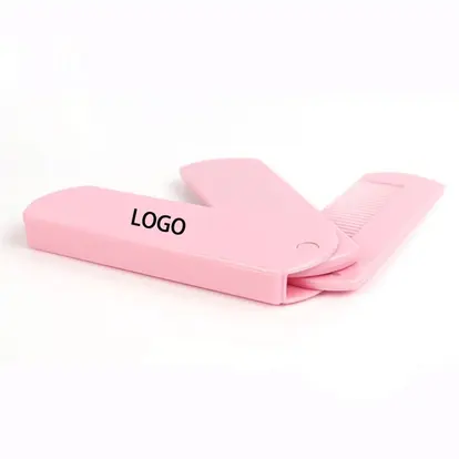 2 in 1 Portable Foldable Travel Mirror Comb Hairbrush