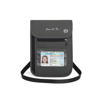 RFID Nylon Neck Travel Pouch Passport Holder Waterproof Tra