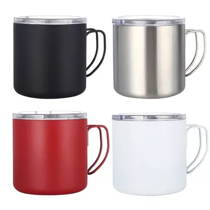12oz Double Stainless Steel Car Cup With Handle