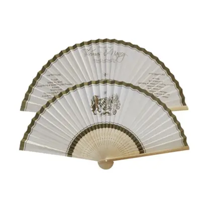 Bamboo Folding Hand Held Fan W/ Two side Imprint