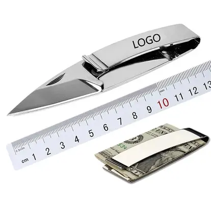 Stainless Steel Folding Knife Money Clip