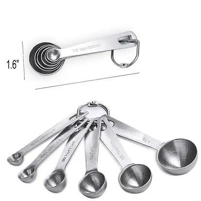 6 Pieces Stainless Steel Measuring Spoons