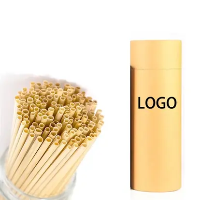 8" Disposable Wheat Grass Stem Paper Straw