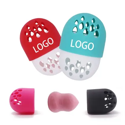 Cosmetic Blender Sponge Case Puff Egg Soft Silicone Holder
