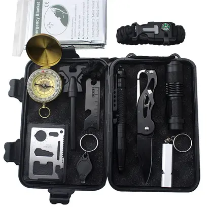 Outdoor Camping Survival Multi-functional Tool Emergency Box