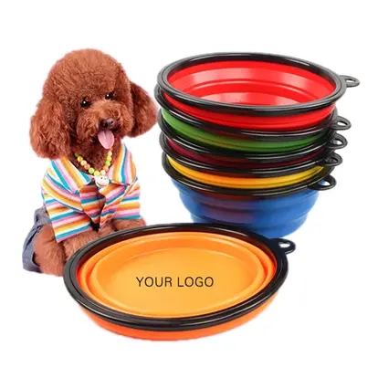 Pet silicone outdoor folding bowl
