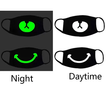 Cool Luminous Fluorescent Face Mouth Party Mask