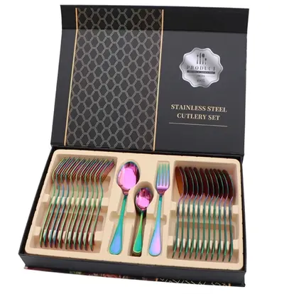 36PCS Stainless Steel Cutlery Set Dinnerware Home Kitchen Ta