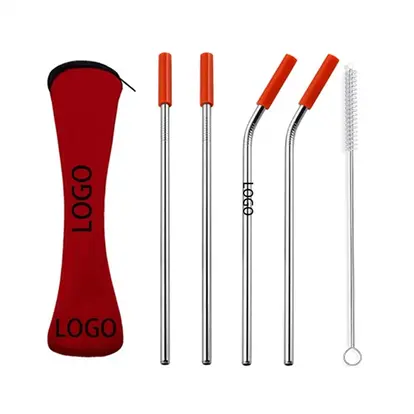 Stainless Steel Drinking Straw Set with Zipper bag