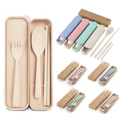 3pcs Portable Flatware Set With Case