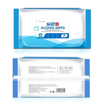 40 Piecesl Mini 75% Alcohol Wipes