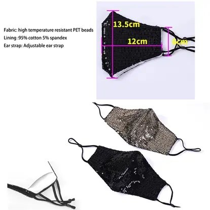 Filterable summer thin dust-proof breathable cotton glitter