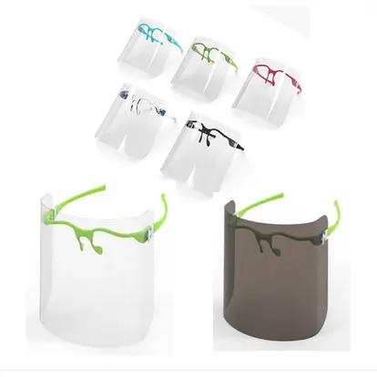 Face Shield With Plastic Glasses Frame Eyeglasses