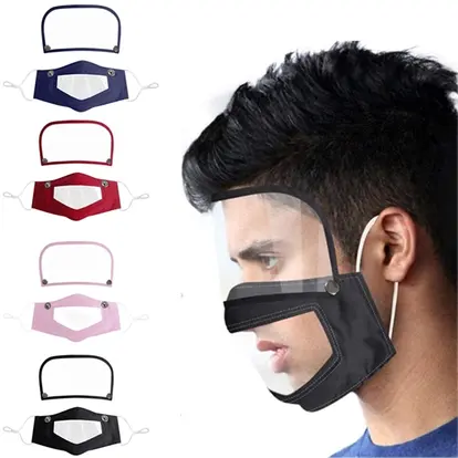 Detachable Visible Face Mask With Eye Shield Clear Window