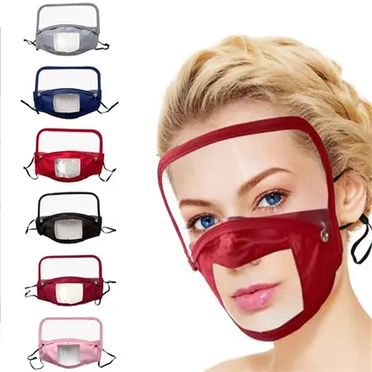 Visible Mouth Face Mask With Eyes Shield