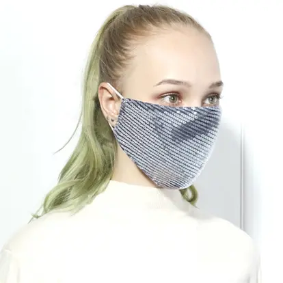 Washable Reuse Sequin Face Contton Shiny Glitter Mask