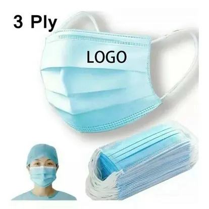 Blue Pleated Face Mask for Daily Use