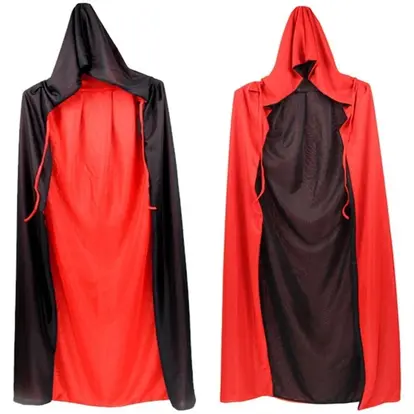 Reversible Hooded Adult And Kid Vampires Cape Cloak