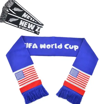Customized Jacquard Knitted Scarf with Logos on Both Sides