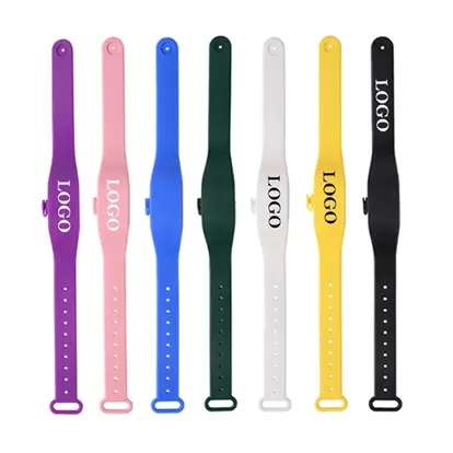 Refillable Hand Sanitizer Wristband With Squeeze Bottle