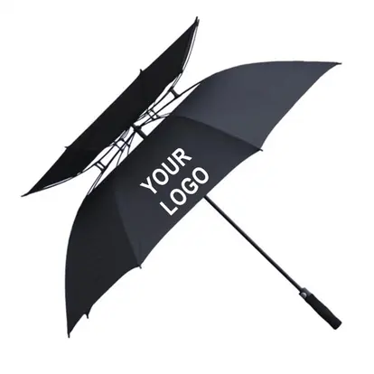 60" Arc Double Canopy Auto Open Golf Umbrella