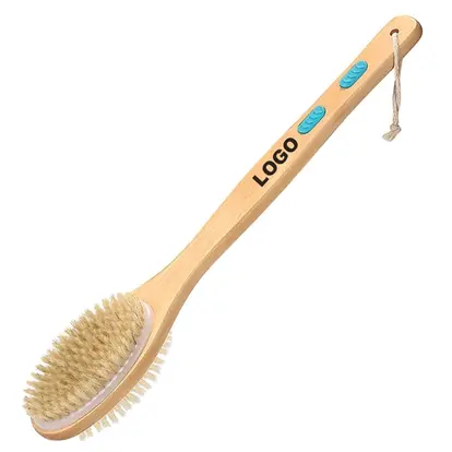 Natural Bristle Double-sided Massage Wooden Shower