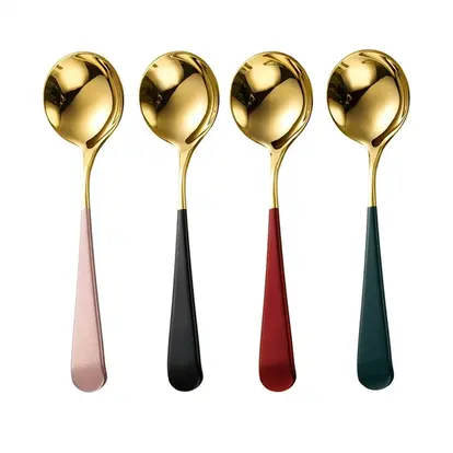 Stainless Steel Fork Soup tbsp Round scoop Dinner ladle