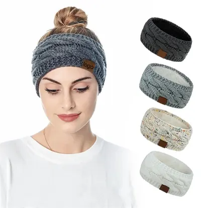 Acrylic yarn knitting hair band ribbon Headwrap ear muffs