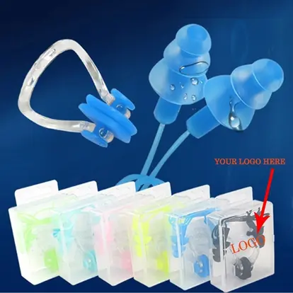 Swimming Wired Earplugs and Nose Clip Set