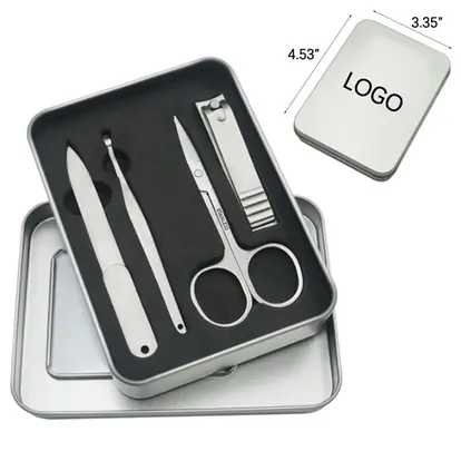 4 PCS Manicure Set with Iron Box