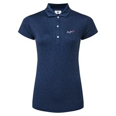 FJ (Footjoy) Women's Painted Floral Cap Sleeve Lisle Polo