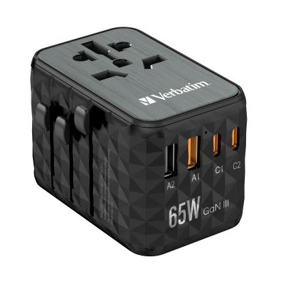Verbatim UTA-05 GaN III 65W Universal Travel Adapter