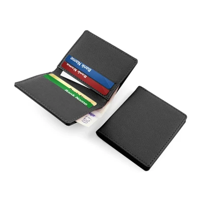 Black Slim Wallet in recycled Como