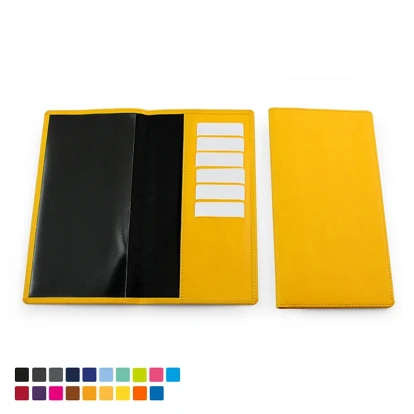 Travel Wallet with one clear and one solid pocket in Soft Touch Vegan Torino PU