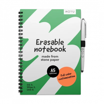 MOYU Erasable Stone Paper Notebook A5 Softcover - 20 Pages