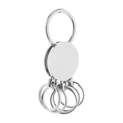 Cinco Round Metal Keyring