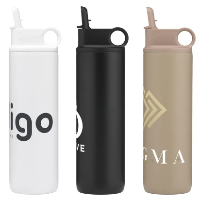 Recycled Stainless Steel Bottle with Straw 800ml