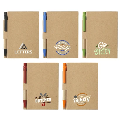 Recycled Mini Notebook and Pen approx A7