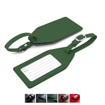 Universal Leather Angled Luggage Tag, made in the UK