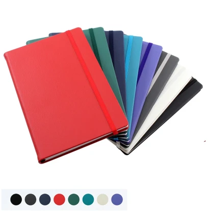 Recycled ELeather A5 Casebound Notebook with Elastic Strap, made in the UK